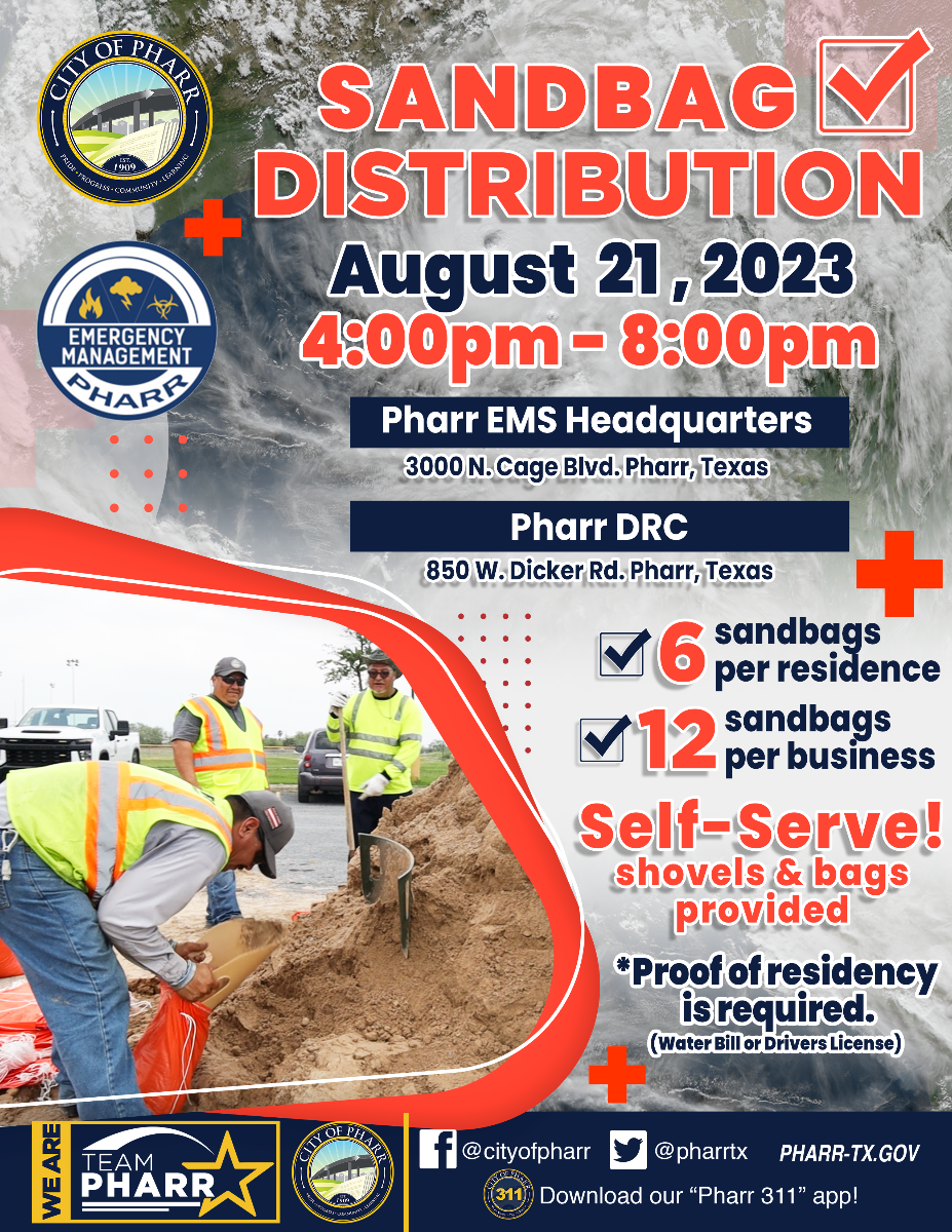 Sandbag distribution sites